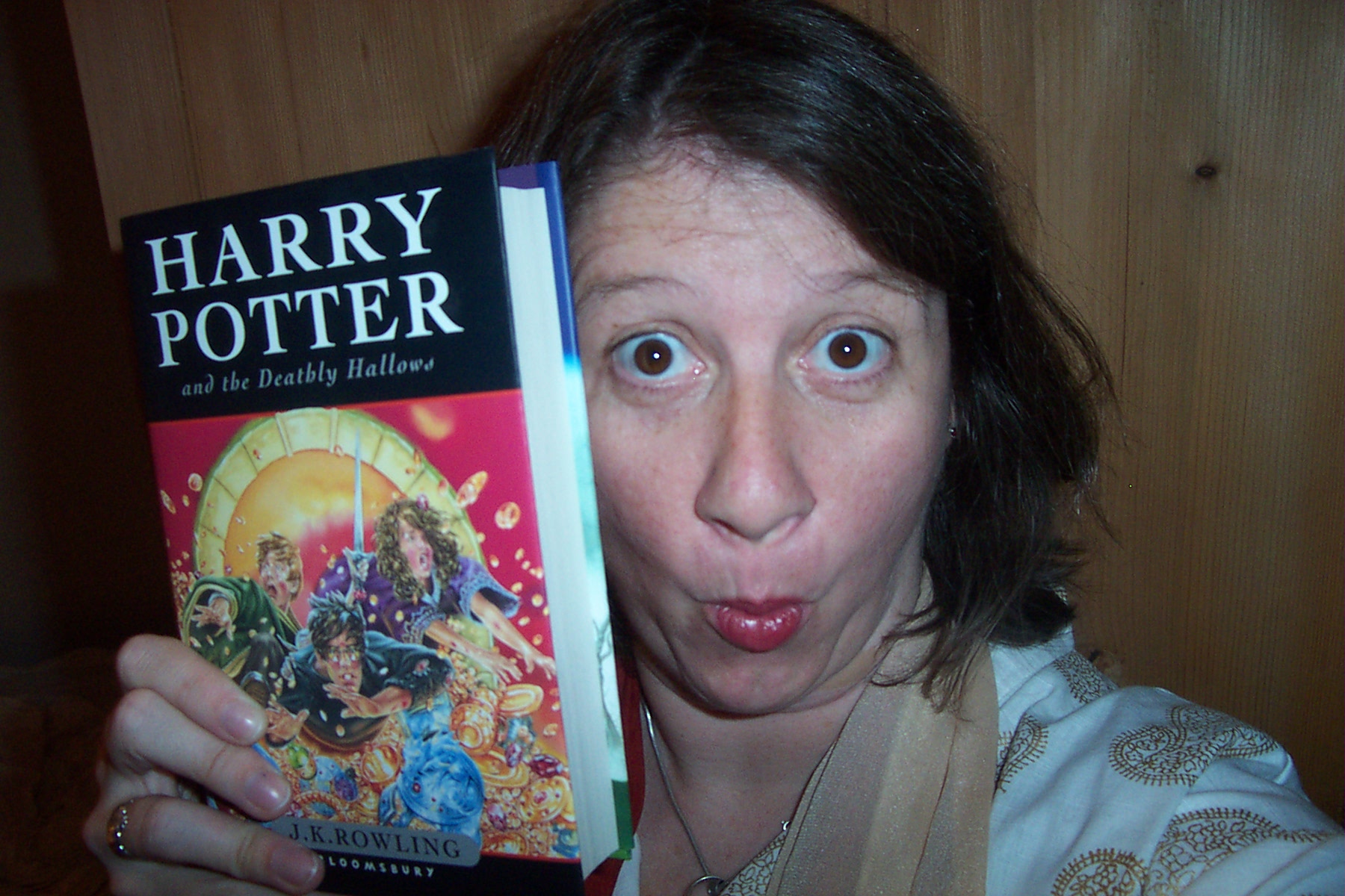 Jayne with Harry Potter book