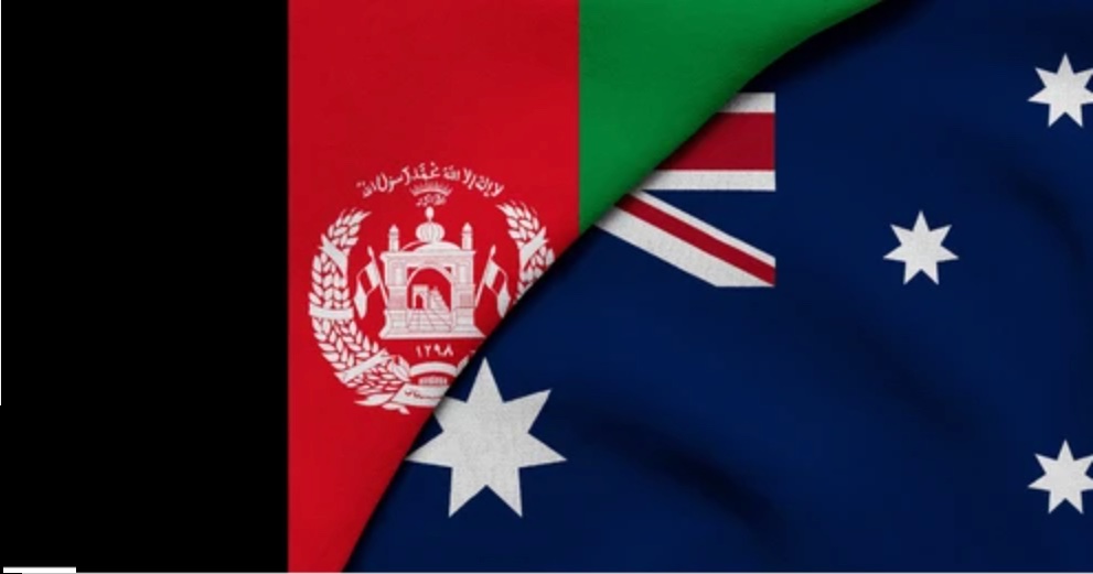 The Afghanistan and Australian flag together.