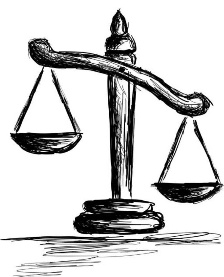 drawing of the scales of justice