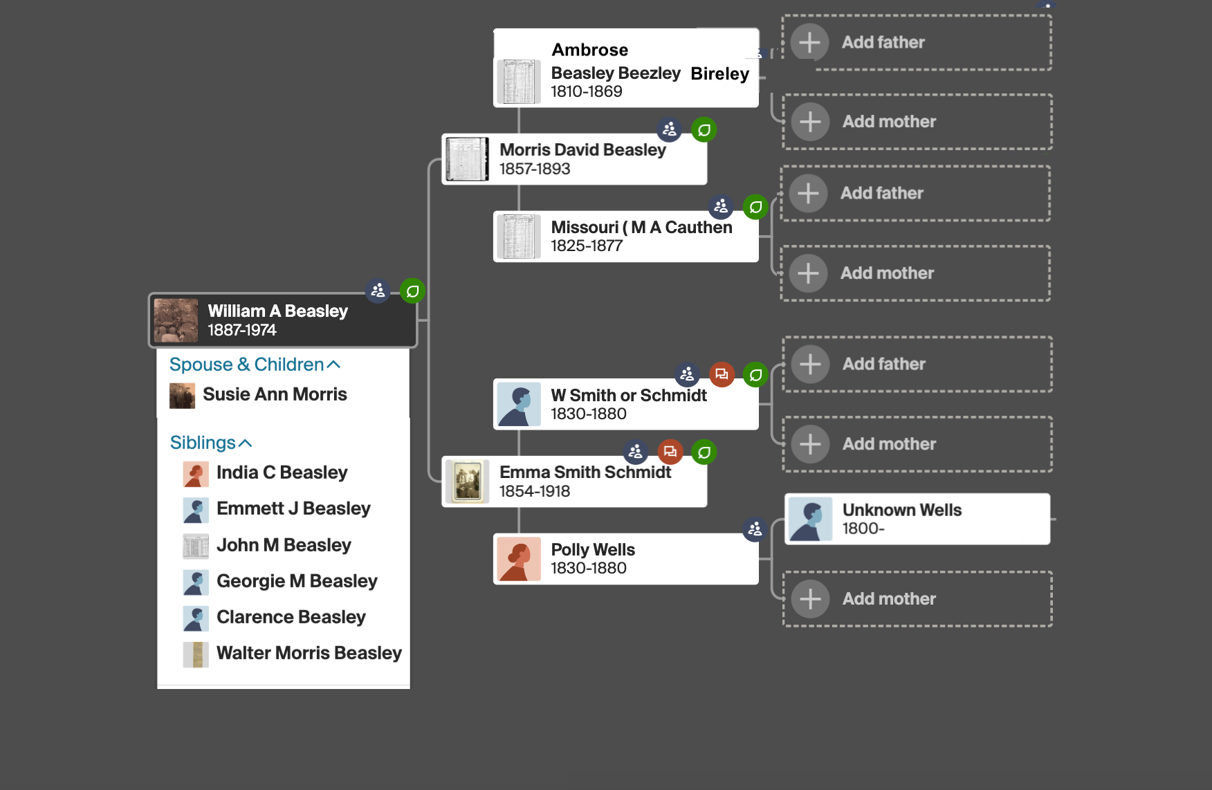 part of my family
            tree