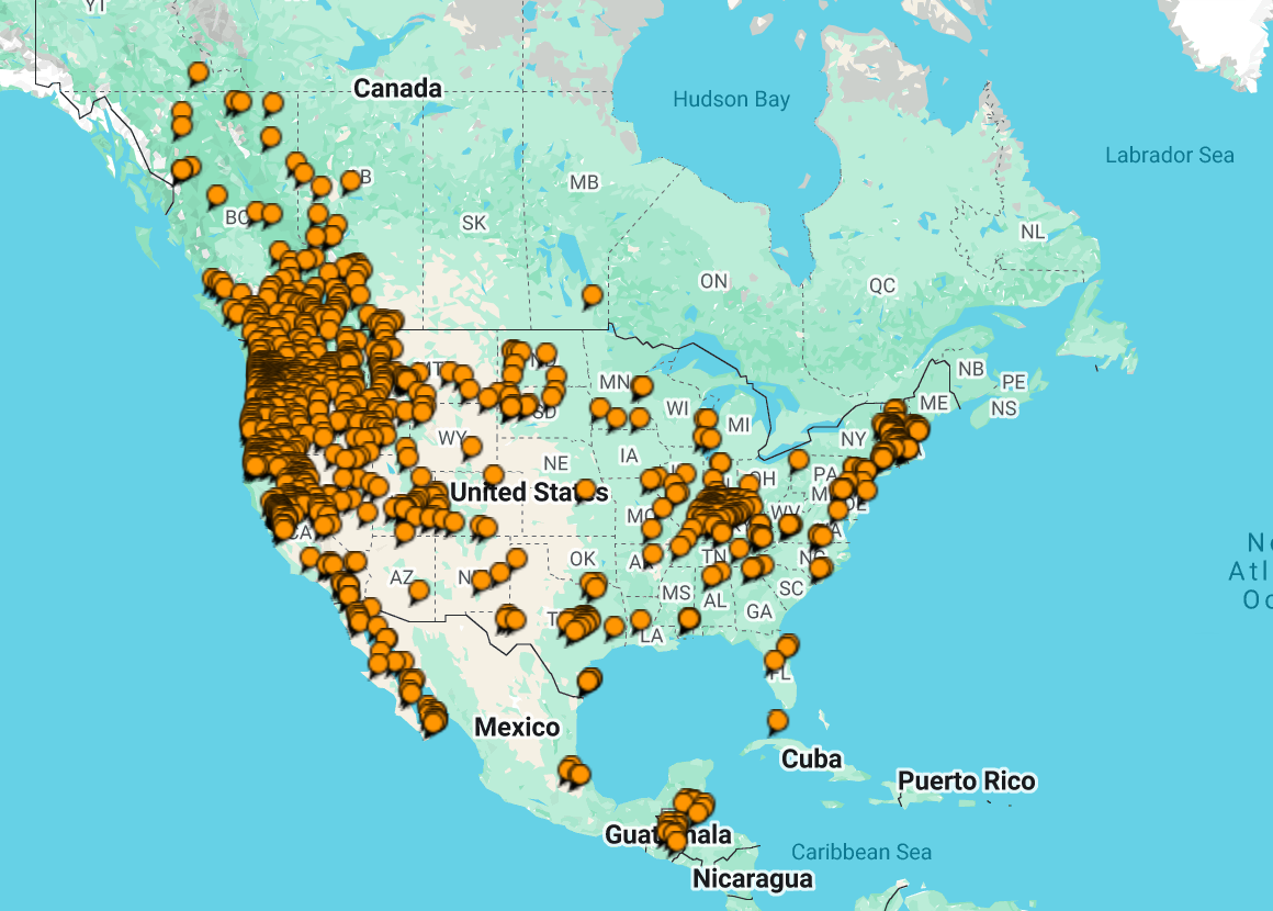 North America travel
        map